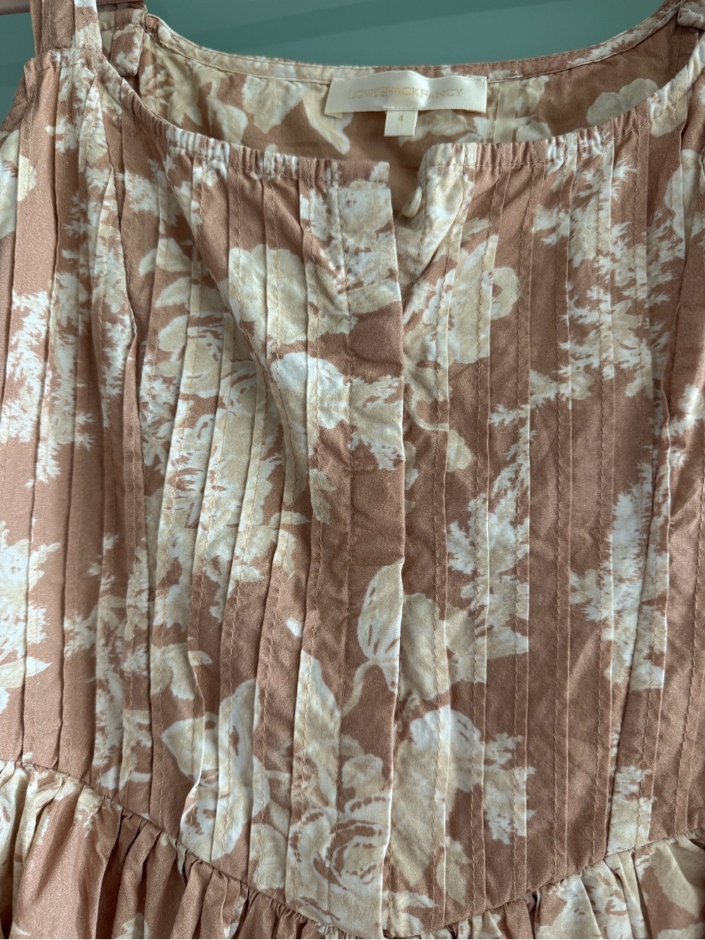 Loveshackfancy Floral Beige Summer Midi Dress - Picture 2 of 4